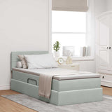 Letto con contenitore e LED Grigio chiaro 90 x 200 cm Velluto