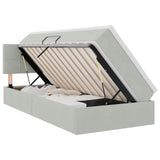 Letto con contenitore e LED Grigio chiaro 90 x 200 cm Velluto