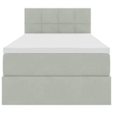Letto con contenitore e LED Grigio chiaro 90 x 200 cm Velluto