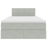 Letto con contenitore e LED Grigio chiaro 120 x 200 cm Velluto