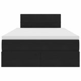 Letto con luci a strisce a LED Nero 120 x 200 cm Velluto