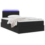 Letto con luci a strisce a LED Nero 120 x 200 cm Velluto