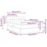 Letto con contenitore e LED Verde Scuro 140 x 190 cm Velluto