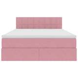Letto con contenitore e LED Rosa 140 x 200 cm Velluto