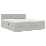 Letto con contenitore e LED Grigio chiaro 160 x 200 cm Velluto