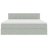 Letto con contenitore e LED Grigio chiaro 180 x 200 cm Velluto
