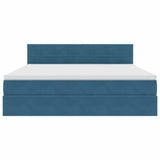 Letto con contenitore e LED Blu Scuro 180 x 200 cm Velluto