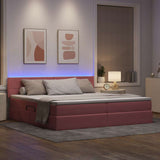 Letto con luci a strisce a LED Rosa 200 x 200 cm Velluto
