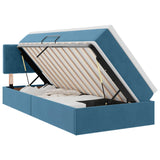Letto con contenitore e LED Blu Scuro 90 x 190 cm Velluto