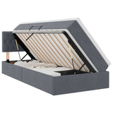 Letto con contenitore e LED Grigio scuro 90 x 200 cm Velluto