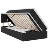 Letto con contenitore e LED con led Nero 90 x 200 cm Velluto