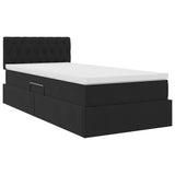 Letto con contenitore e LED con led Nero 90 x 200 cm Velluto