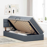 Letto con contenitore e LED Grigio scuro 100 x 200 cm Velluto