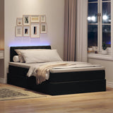 Letto con contenitore e LED Nero 120 x 200 cm Velluto