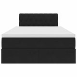 Letto con contenitore e LED Nero 120 x 200 cm Velluto