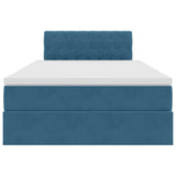 Letto con contenitore e LED Blu Scuro 120 x 200 cm Velluto