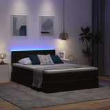 Letto con contenitore e LED Nero 140 x 200 cm Velluto