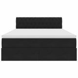 Letto con contenitore e LED Nero 140 x 200 cm Velluto