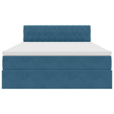 Letto con contenitore e LED Blu Scuro 140 x 200 cm Velluto