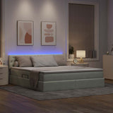 Letto con contenitore e LED Grigio chiaro 180 x 200 cm Velluto