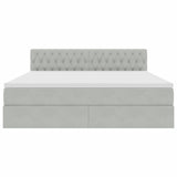 Letto con contenitore e LED Grigio chiaro 180 x 200 cm Velluto