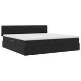 Letto con luci a strisce a LED Nero 200 x 200 cm Velluto