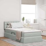 Letto con contenitore e LED Grigio chiaro 90 x 200 cm Velluto