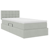 Letto con contenitore e LED Grigio chiaro 90 x 200 cm Velluto