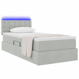 Letto con contenitore e LED Grigio chiaro 90 x 200 cm Velluto