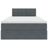 Letto con testiera Grigio scuro 120 x 200 cm Velluto
