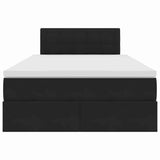 Letto con contenitore e LED Nero 120 x 200 cm Velluto