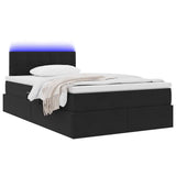 Letto con contenitore e LED Nero 120 x 200 cm Velluto