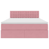 Letto con contenitore e LED Rosa 140 x 200 cm Velluto