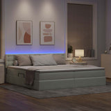 Letto con contenitore e LED Grigio chiaro 200 x 200 cm Velluto