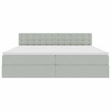 Letto con contenitore e LED Grigio chiaro 200 x 200 cm Velluto