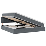 Letto con contenitore e LED Grigio scuro 200 x 200 cm Velluto