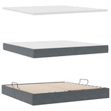 Letto con contenitore e LED Grigio scuro 200 x 200 cm Velluto