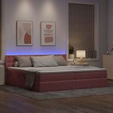 Letto con contenitore e LED Rosa 200 x 200 cm Velluto