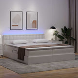 Letto con contenitore e LED con led Bianco Puro 180 x 200 cm