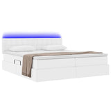 Letto con contenitore e LED con led Bianco Puro 180 x 200 cm