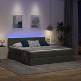 Letto con testiera Grigio scuro 180 x 200 cm Tessuto