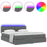 Letto con testiera Grigio scuro 180 x 200 cm Tessuto