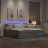 Letto con testiera Grigio chiaro 180 x 200 cm Tessuto