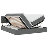 Letto con testiera Grigio scuro 180 x 200 cm Tessuto