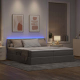 Letto con luci a strisce a LED Talpa 200 x 200 cm Tessuto