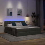 Letto con testiera Grigio scuro 180 x 200 cm Tessuto