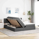 Letto con testiera Grigio scuro 180 x 200 cm Tessuto