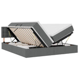 Letto con testiera Grigio scuro 180 x 200 cm Tessuto