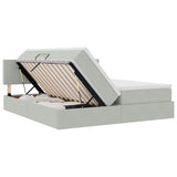 Letto con testiera Grigio chiaro 180 x 200 cm Velluto