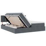 Letto con testiera Grigio scuro 200 x 200 cm Velluto